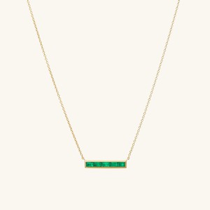 Baguette Emerald Bar Necklace from Mejuri