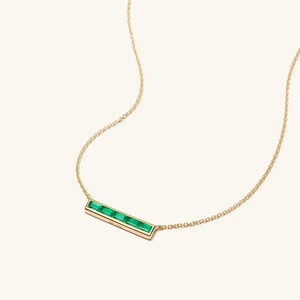 Baguette Emerald Bar Necklace from Mejuri