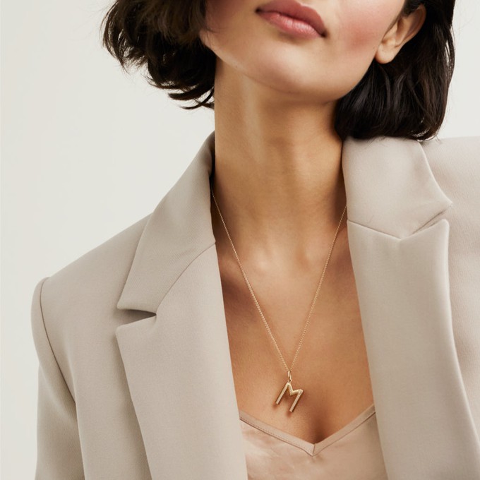 Bold Letter Pendant Necklace from Mejuri