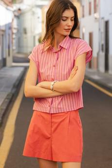 Summer blouse Pink stripe via Mon Col Anvers