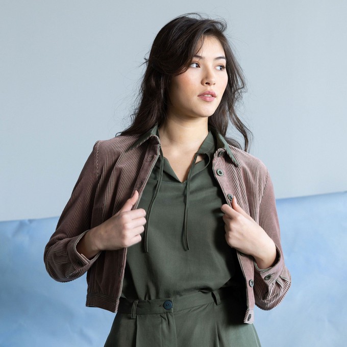 Sol blouse Khaki lyocell from Mon Col Anvers