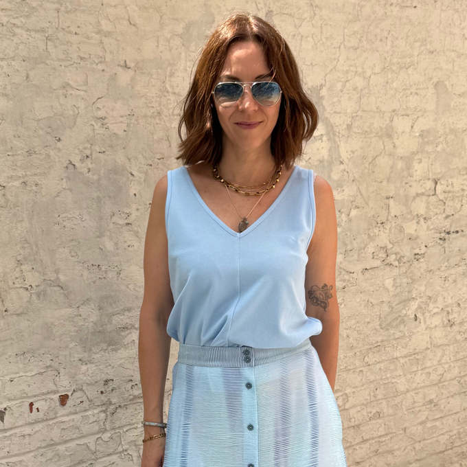 Summer top Baby blue Picqué from Mon Col Anvers