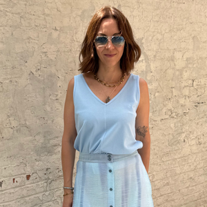 Summer top Baby blue Picqué from Mon Col Anvers