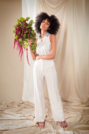 Gaia pants white stripes - Last size: 42 from Mon Col Anvers