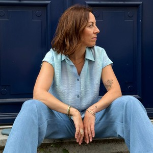 Summer blouse Sky print from Mon Col Anvers