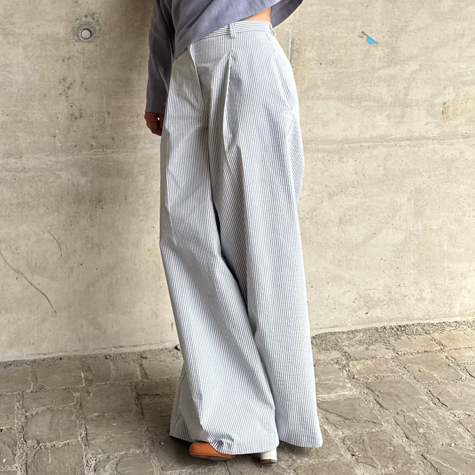 Clio pants Seersucker stripes from Mon Col Anvers