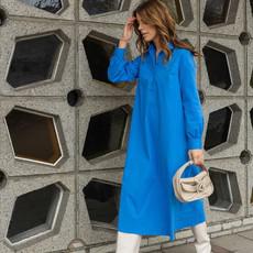 Polly Jean Dress Bright blue via Mon Col Anvers