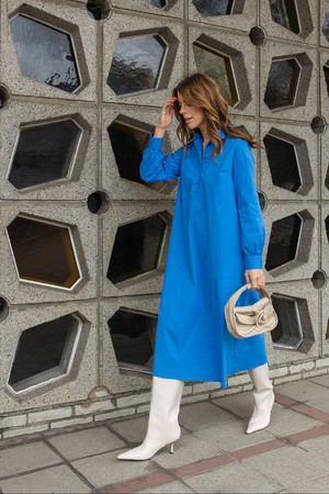 Polly Jean Dress Bright blue from Mon Col Anvers