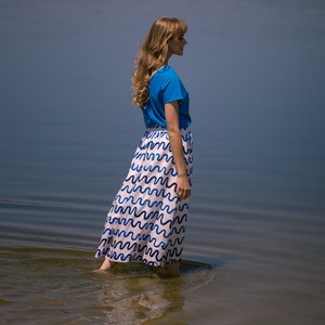 Sage midi skirt Waves Organic cotton - Last size: 36 from Mon Col Anvers