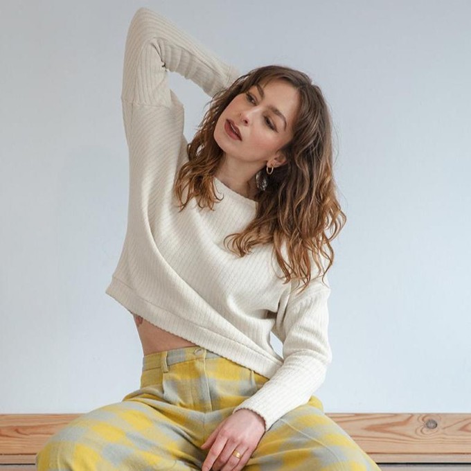 Pia pull Ecru knit from Mon Col Anvers