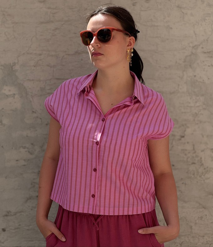 Summer blouse Pink stripe from Mon Col Anvers