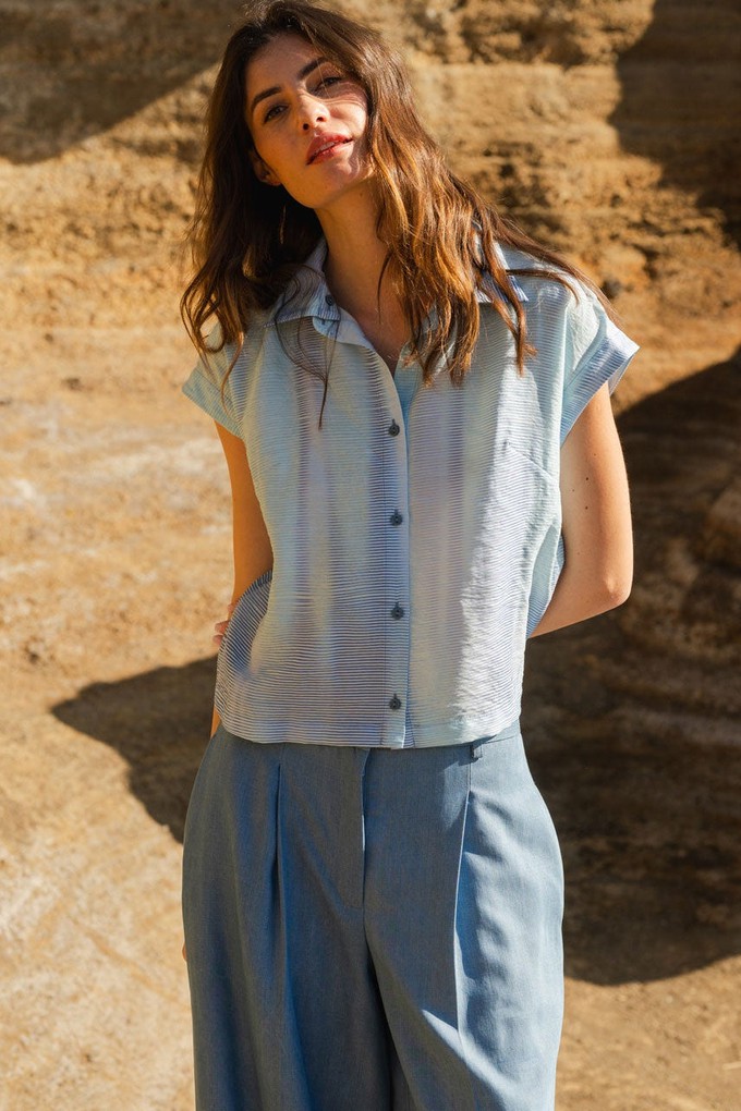 Summer blouse Sky print from Mon Col Anvers