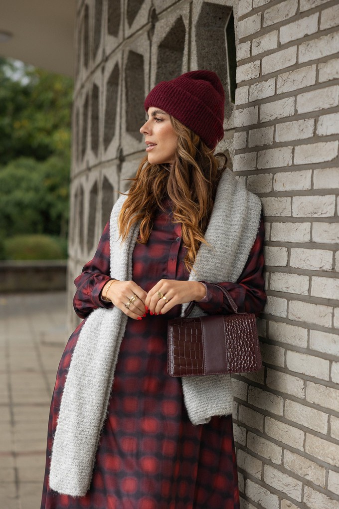 Polly Jean Dress Burgundy blur from Mon Col Anvers