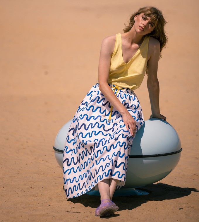 Sage midi skirt Waves Organic cotton - Last size: 36 from Mon Col Anvers