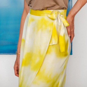 Wrap skirt Yellow splash from Mon Col Anvers