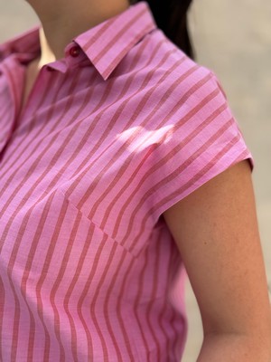 Summer blouse Pink stripe from Mon Col Anvers
