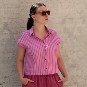 Summer blouse Pink stripe from Mon Col Anvers