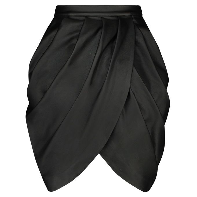 FAUX LEATHER DRAPED SKIRT from MONIQUE SINGH