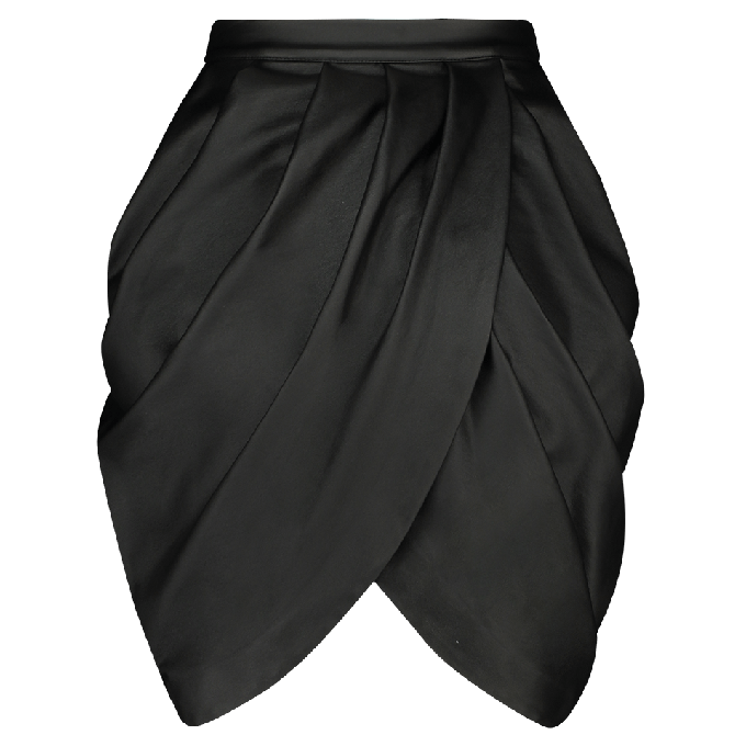 FAUX LEATHER DRAPED SKIRT from MONIQUE SINGH