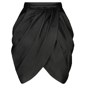FAUX LEATHER DRAPED SKIRT from MONIQUE SINGH