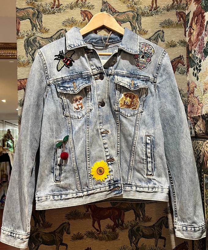 Upcycled Denim Jacket With Badges from MPIRA Upcycled Denim Jacket With Badges from MPIRA