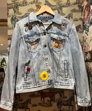 Upcycled Denim Jacket With Badges from MPIRA Upcycled Denim Jacket With Badges from MPIRA