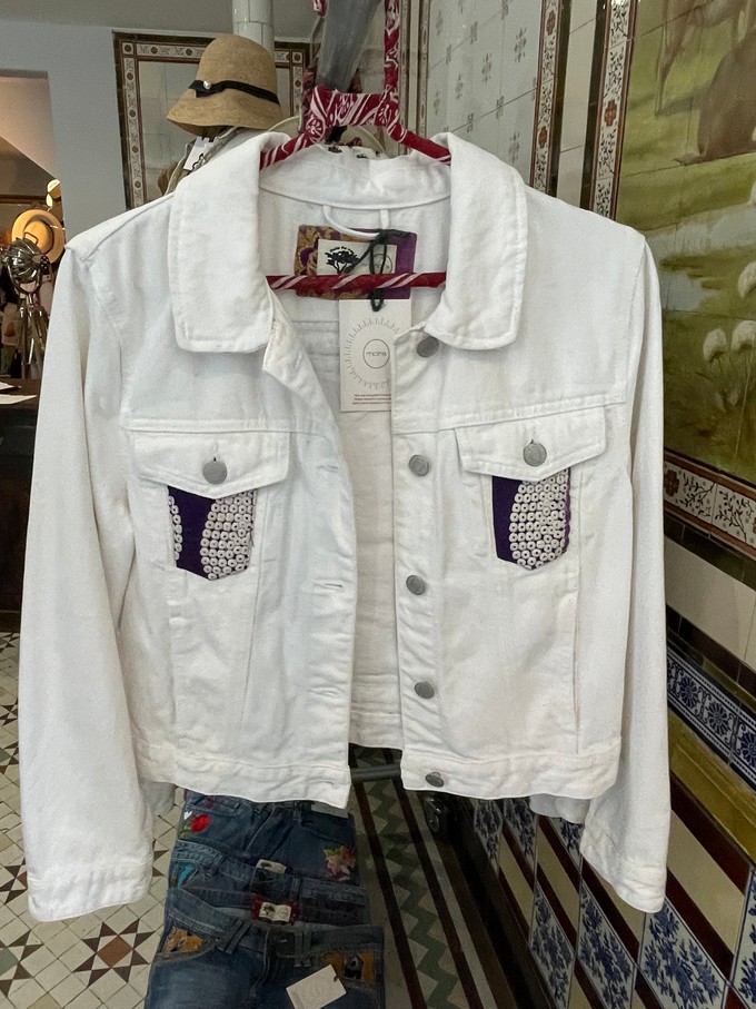 Upcycled White Denim Jacket from MPIRA