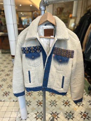 Fur Fleece Upcycled Levi Denim Jacket from MPIRA