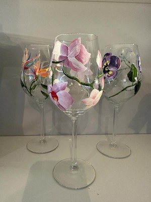 Upcycled Hand Painted Large Wine Glass from MPIRA