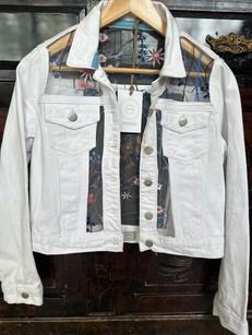 Upcycled Lace Denim Jacket via MPIRA