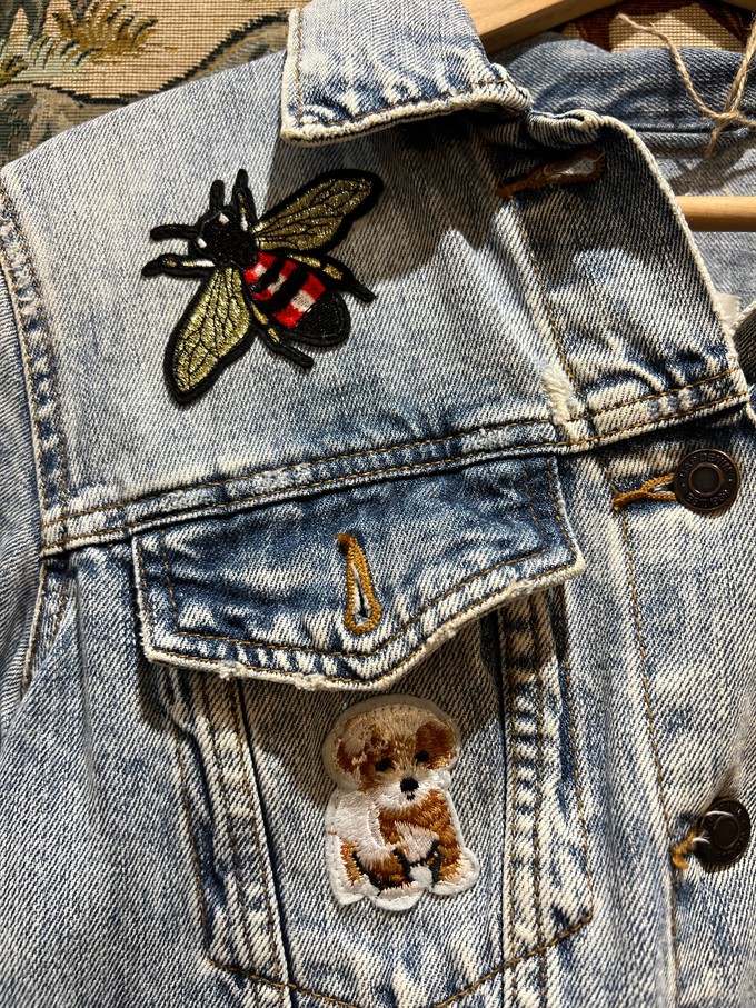 Upcycled Denim Jacket With Badges from MPIRA Upcycled Denim Jacket With Badges from MPIRA