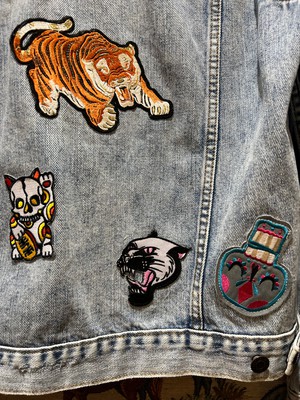 Upcycled Denim Jacket With Badges from MPIRA Upcycled Denim Jacket With Badges from MPIRA