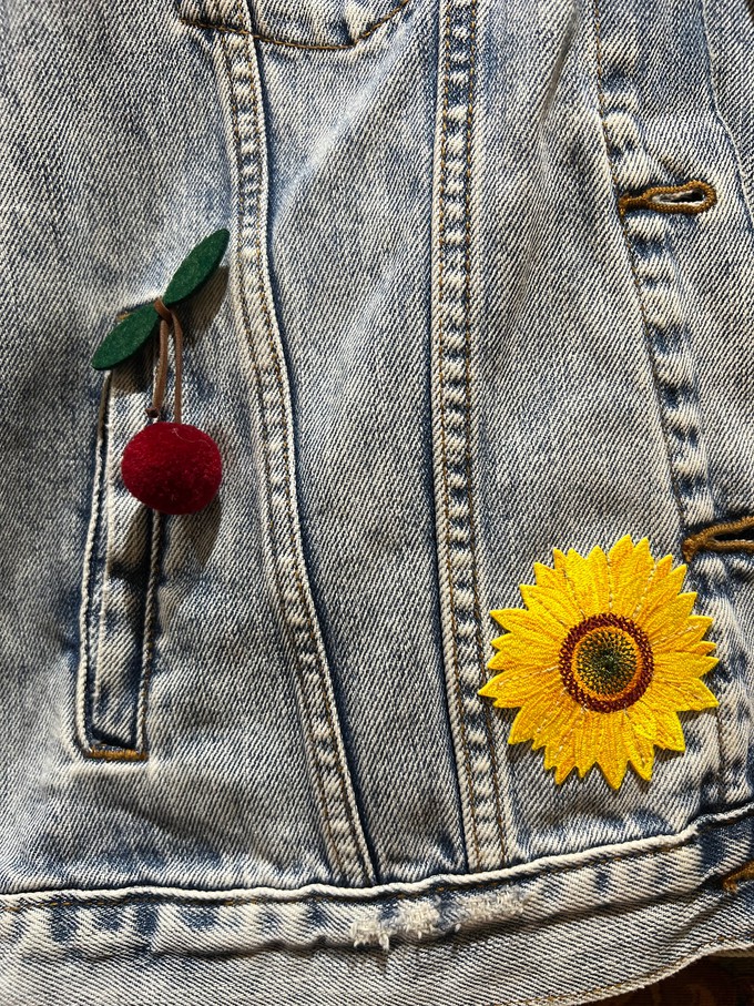 Upcycled Denim Jacket With Badges from MPIRA Upcycled Denim Jacket With Badges from MPIRA