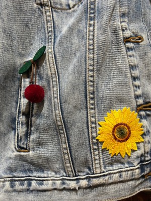 Upcycled Denim Jacket With Badges from MPIRA Upcycled Denim Jacket With Badges from MPIRA