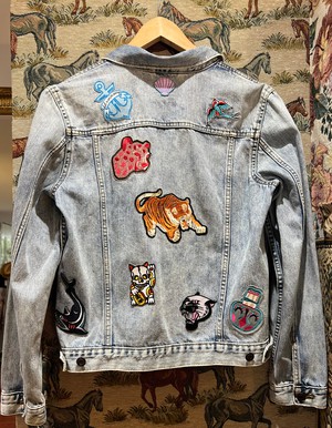 Upcycled Denim Jacket With Badges from MPIRA Upcycled Denim Jacket With Badges from MPIRA