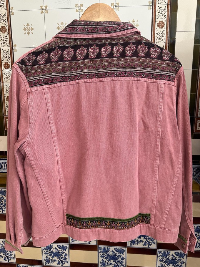 Upcycled Pastel Pink Denim Jacket from MPIRA