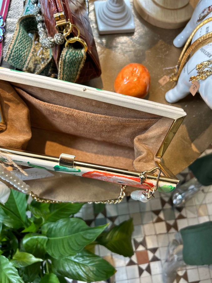 Handpainted Lemon & Orange Vintage Leather Handbag from MPIRA