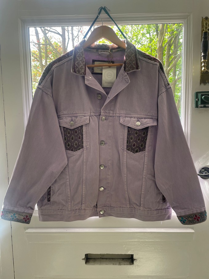 Upcycled Pastel Lilac Denim Jacket from MPIRA