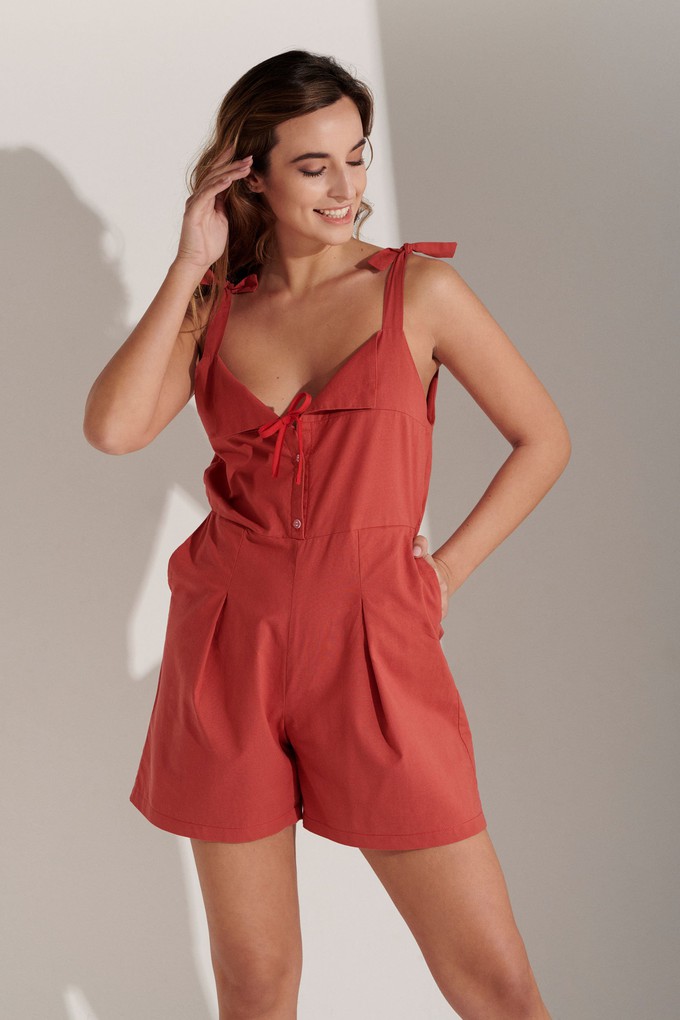 Delphine Jumpsuit Rayon - Red from M.R BRAVO