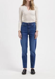 Mams High Tapered - Stone Indigo via Mud Jeans