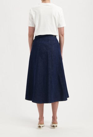 Mae Panel Skirt - Stone Indigo from Mud Jeans