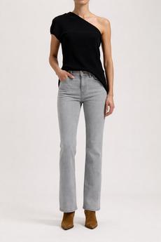 Isy High Flared - Faded Grey via Mud Jeans