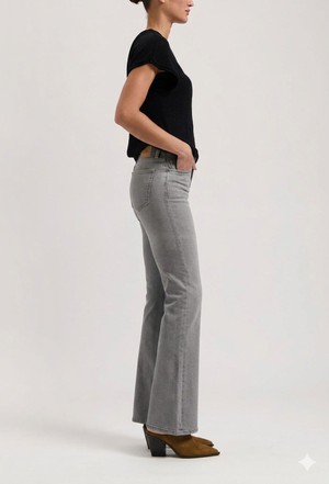 Isy High Flared - Faded Grey from Mud Jeans