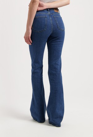 Isy High Flared - Stone Indigo from Mud Jeans