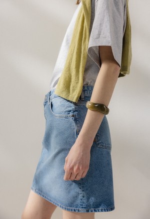 Audry Mini Skirt - Light Stone Vintage from Mud Jeans