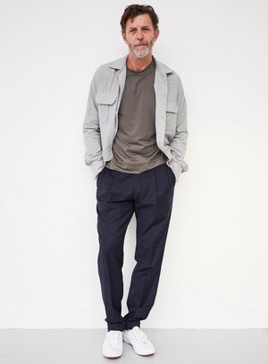 Recycled Italian Light Grey Flannel Over-Shirt from Neem London