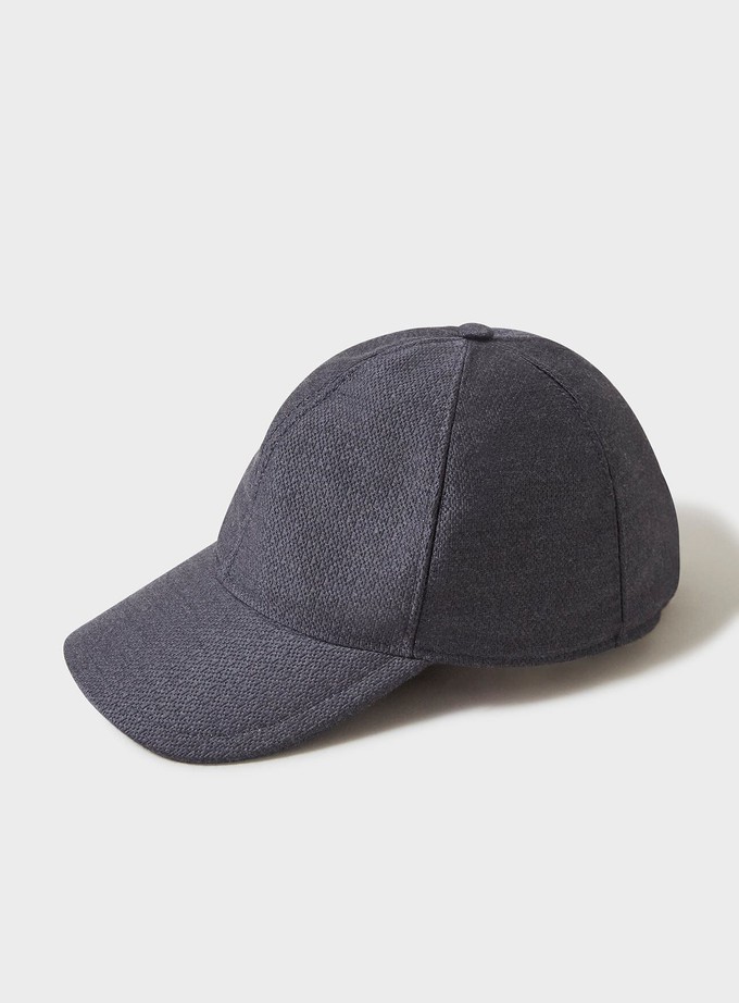 Wool/Cotton Flannel Anthracite Baseball Cap from Neem London