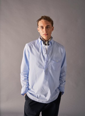 Regenerative Cotton Poplin Sky Modern Button-down Shirt from Neem London
