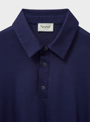 ZQ Merino Steel Blue Super 120s Stretch Polo from Neem London