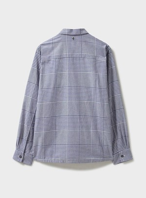 Recycled Cotton Navy Prince of Wales St James Overshirt from Neem London